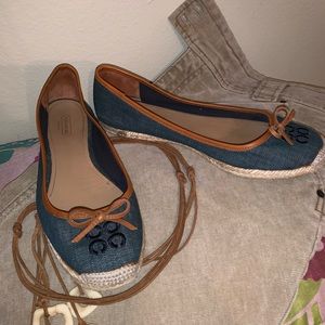 Coach Darcelle Denim Flat Espadrilles